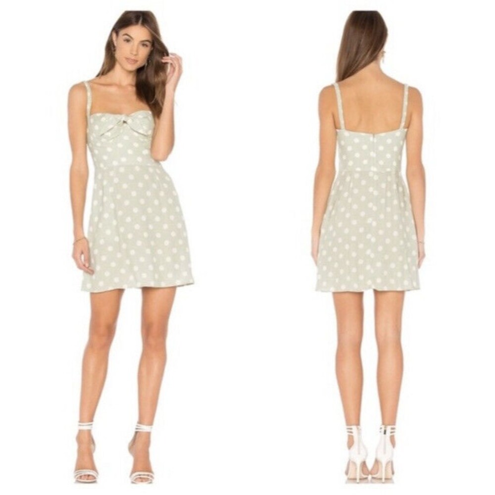 Capulet Gabby Mini Dress Polka Dot A Line Green Women’s Size XS Altered Repaired